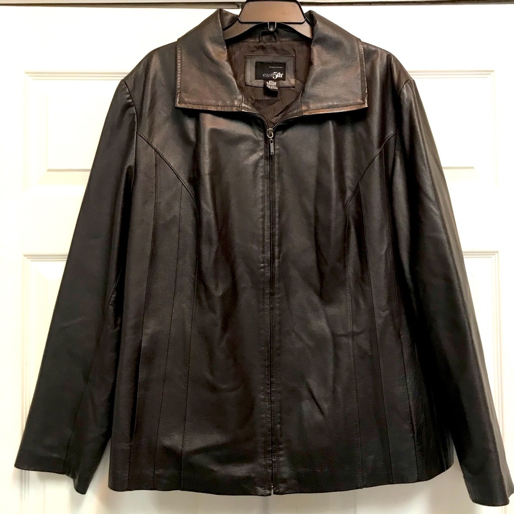 East 5th Leather Jacket Size 2XL Zipper Pockets